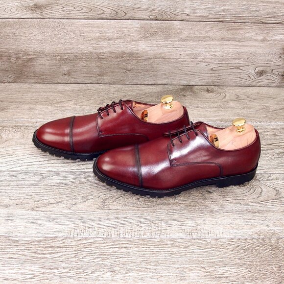 * NIB * $695 Nordstrom ZELLI Italia 8.5 M Italian Derby Burgundy * add $15 Trees main image 15
